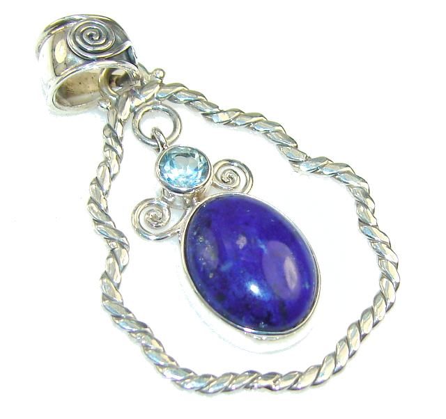 Awesome Royal Blue Lapis Lazuli Sterling Silver Pendant
