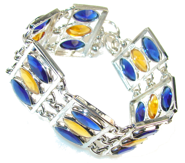 Dazzling! Black Tourmalinated Quartz Sterling Silver Bracelet