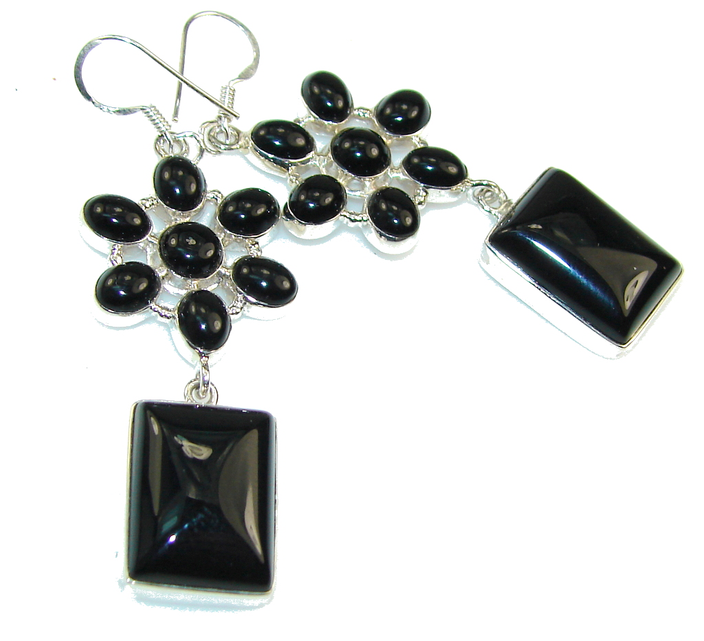 Excellent Black Onyx Sterling Silver earrings