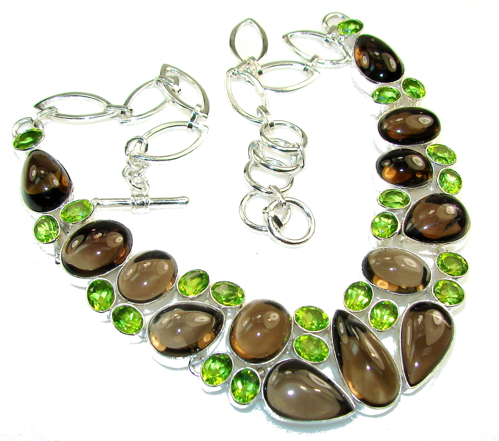 Maya Dreams!! Light Brown Smoky Topaz Sterling Silver necklace