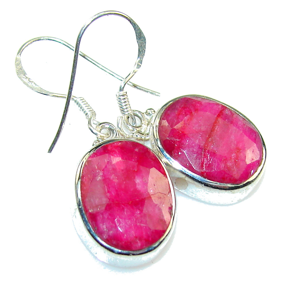 Natural Pink! Ruby Sterling Silver earrings