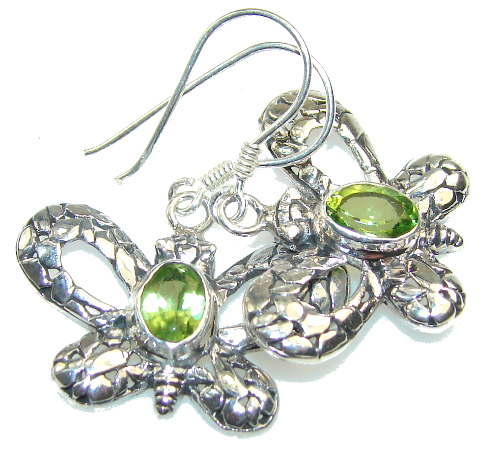 Awesome Green Peridot Quartz Sterling Silver earrings