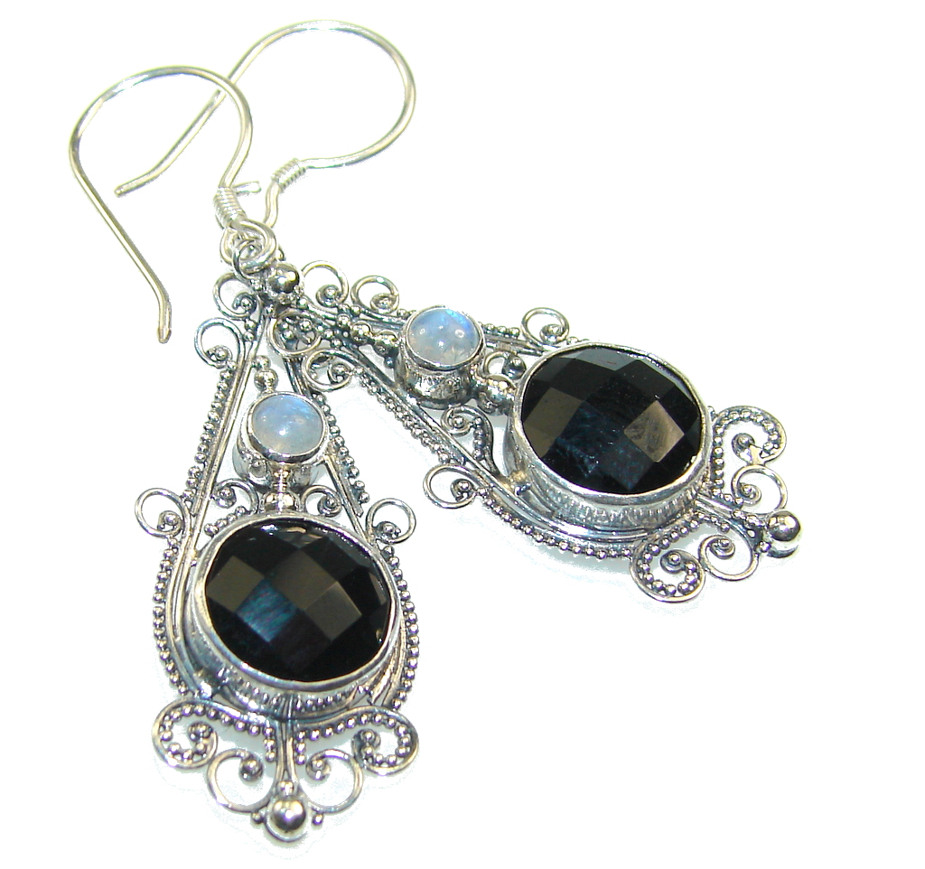 Amazing Black Onyx Sterling Silver earrings