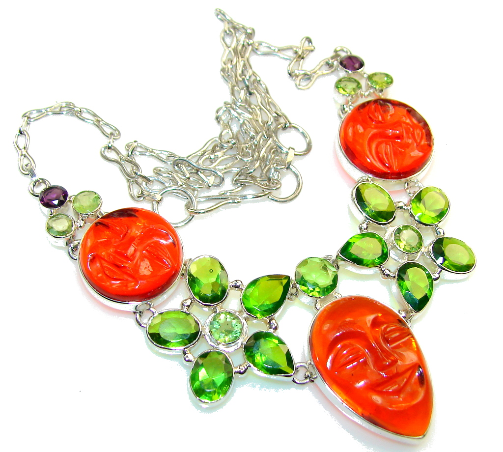 Spring Garland!! Quartz Sterling Silver necklace