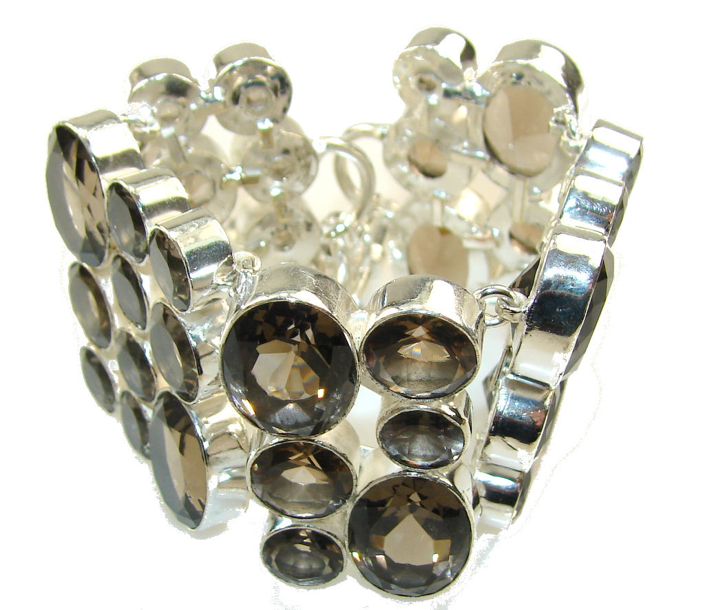 Beautiful Light Smoky Topaz Sterling Silver Bracelet