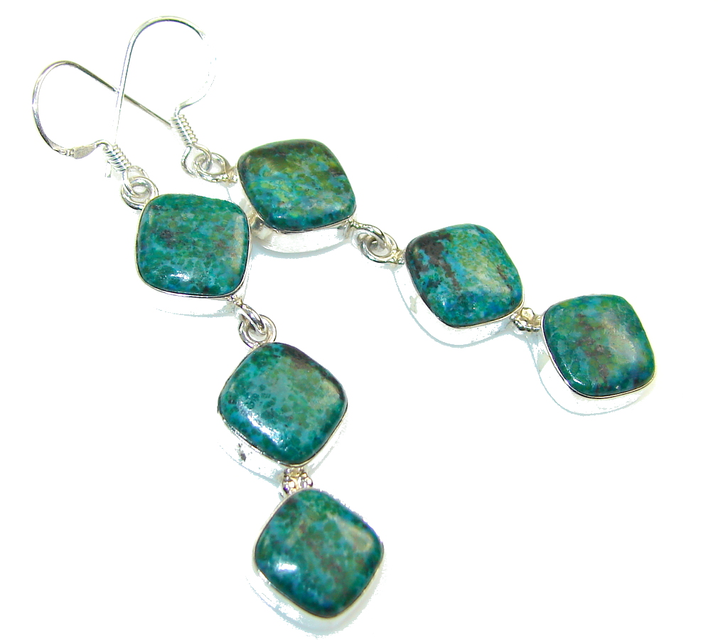 AAA Top Rich Aventurine Sterling Silver earrings