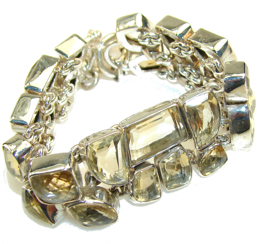 Summer Style!! Yellow Citrine Sterling Silver Bracelet