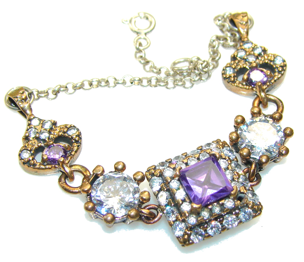 Royal Design!!! Alexandrite Quartz Sterling Silver Bracelet