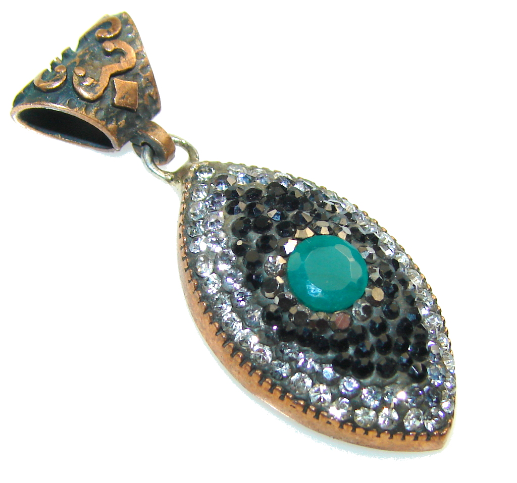 Amazing Design!! Emerald Sterling Silver Pendant