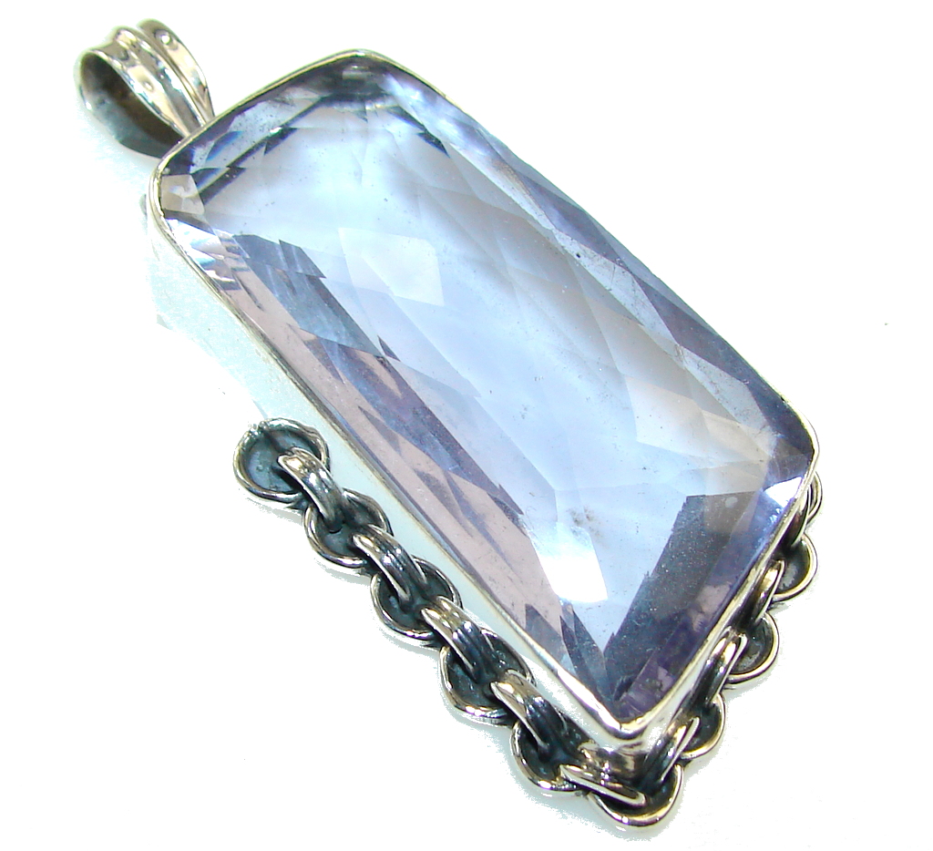 Royal Purple Topaz Quartz Sterling Silver Pendant