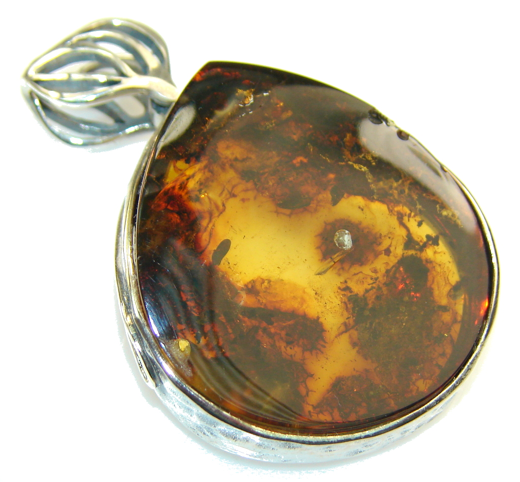 Back to Nature Baltic Amber Sterling Silver Pendant
