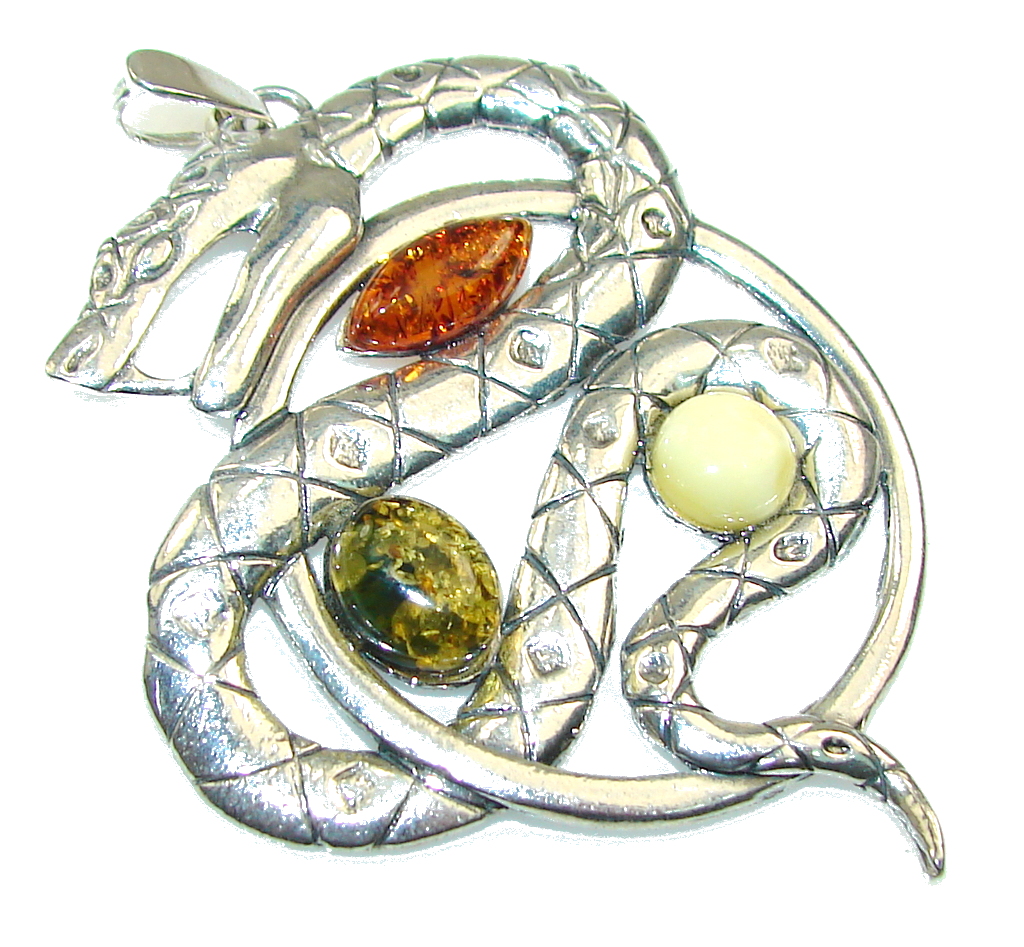 Back to Nature Baltic Amber Sterling Silver Pendant