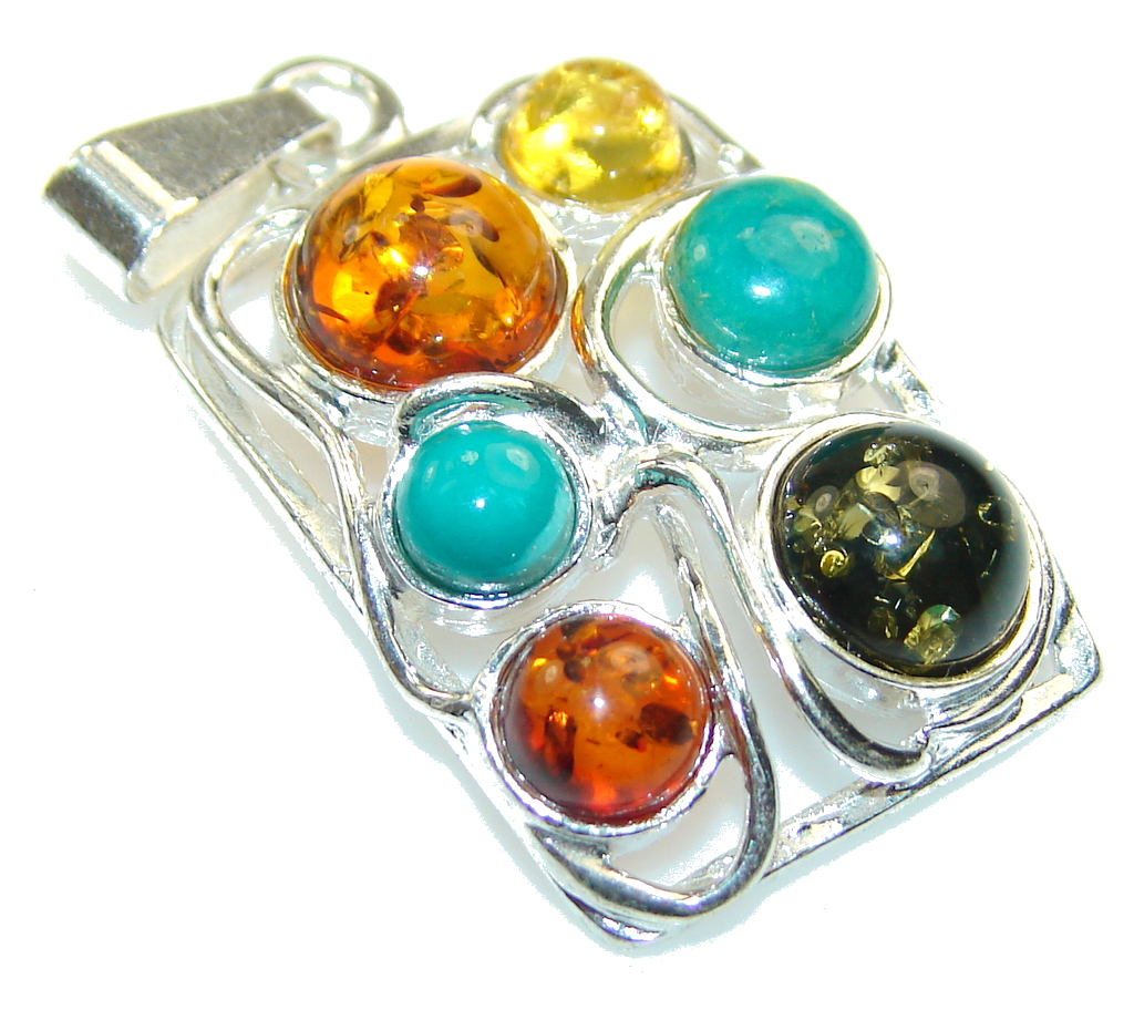 Back to Nature Baltic Amber Sterling Silver Pendant