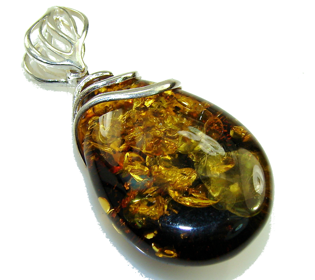 Back to Nature Baltic Amber Sterling Silver Pendant