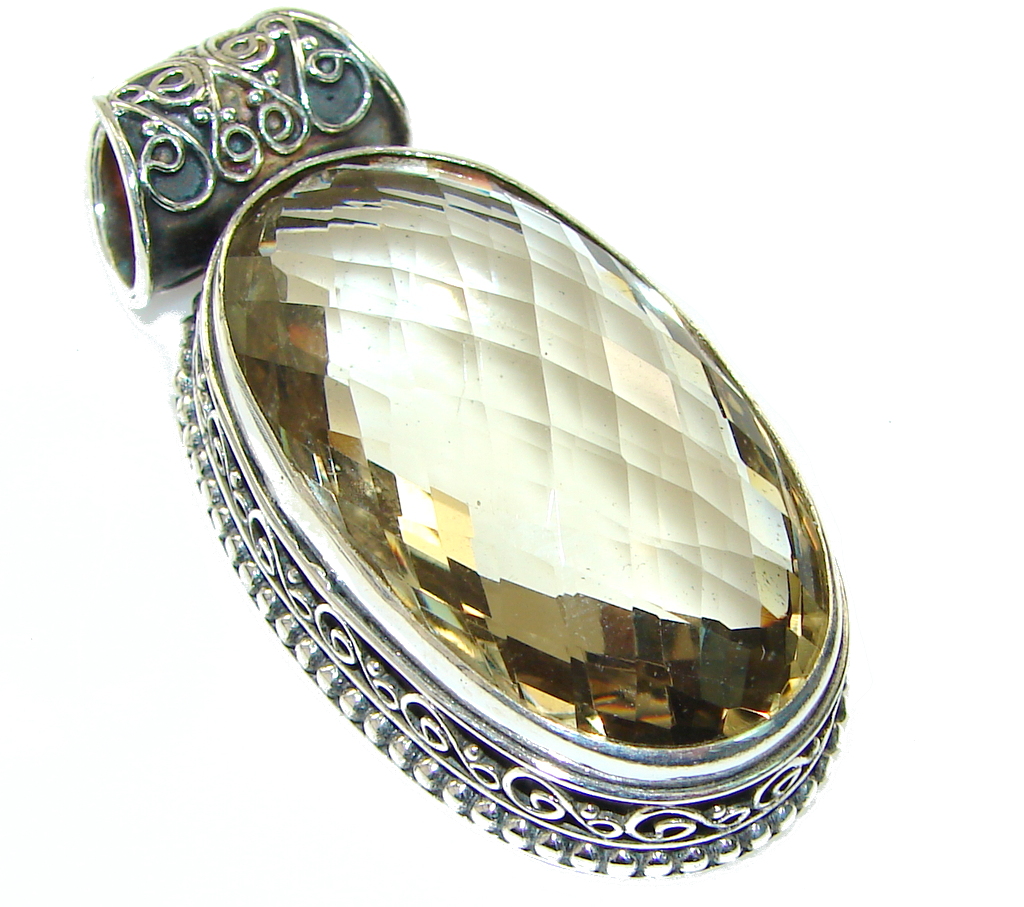 Antique Lab. Champagne Topaz Sterling Silver Pendant