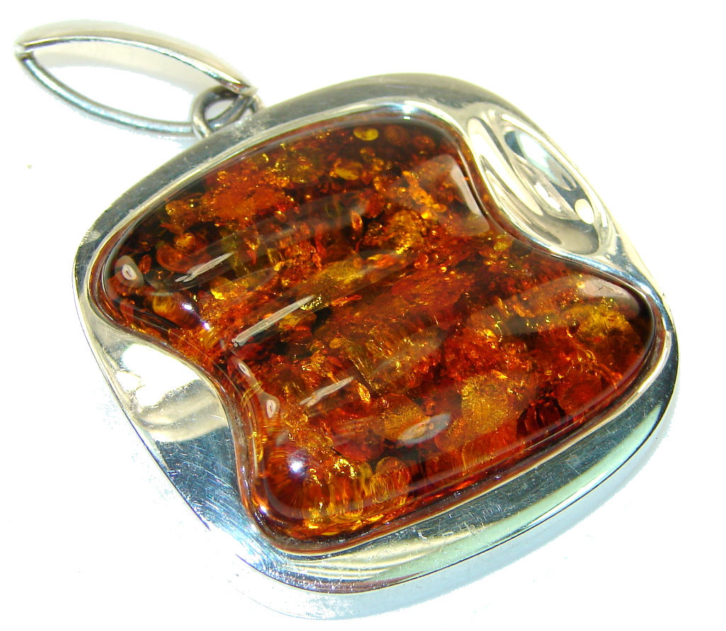 Back to Nature Baltic Amber Sterling Silver Pendant