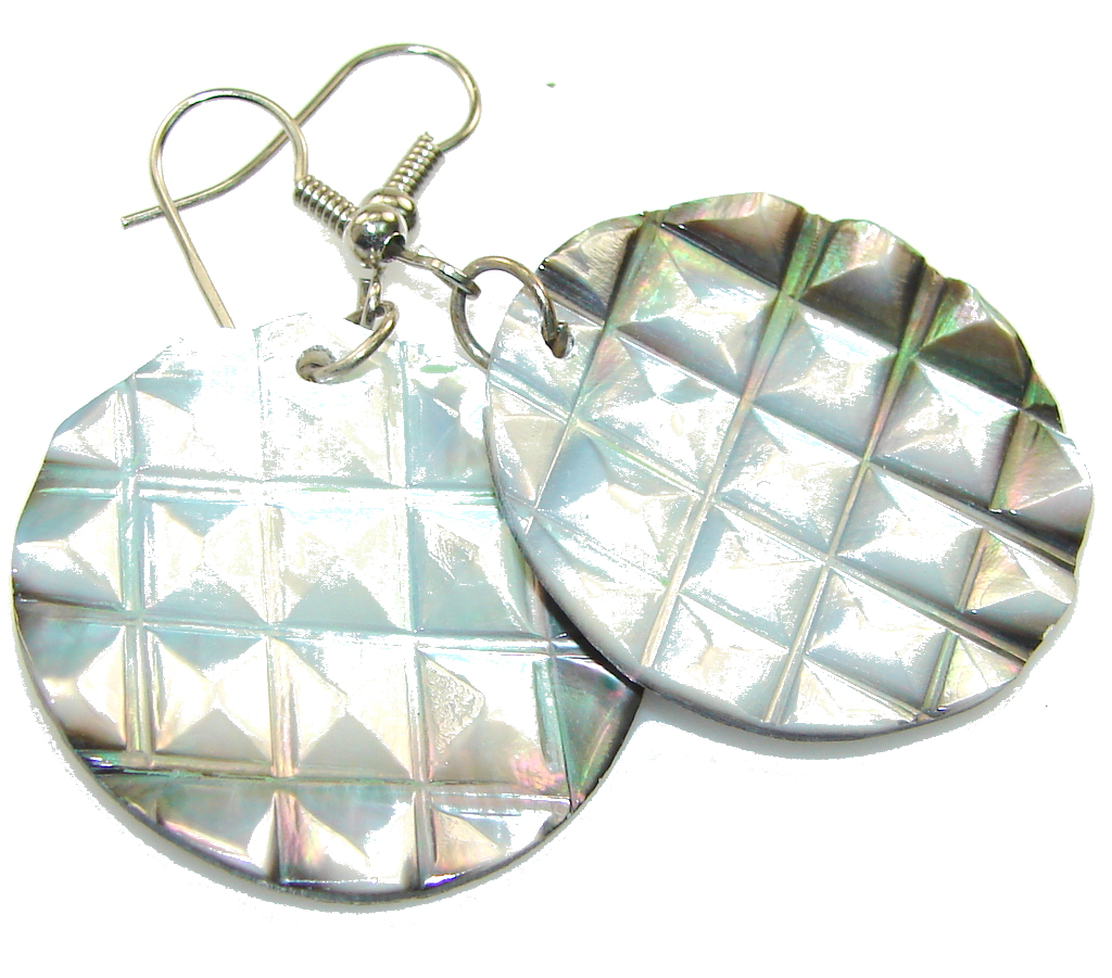 Amazing Blister Pearl Sterling Silver earrings