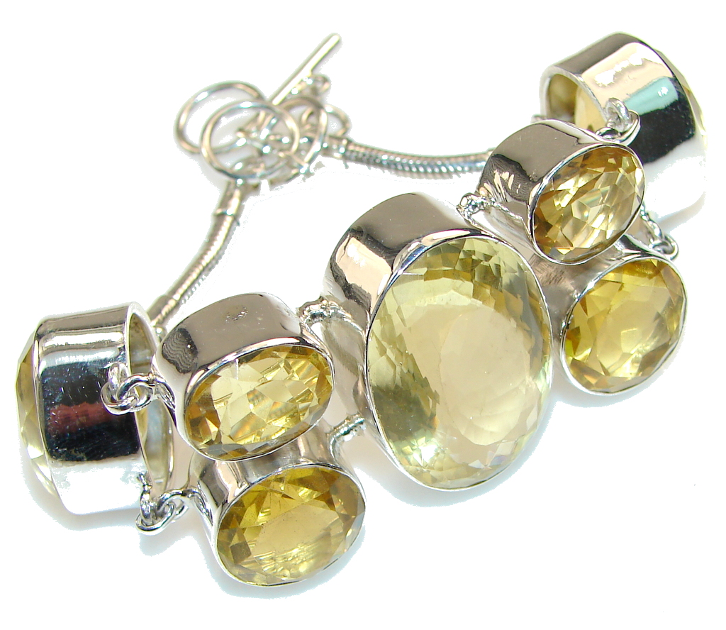 Sunset Glow!! Natural Citrine Sterling Silver Bracelet