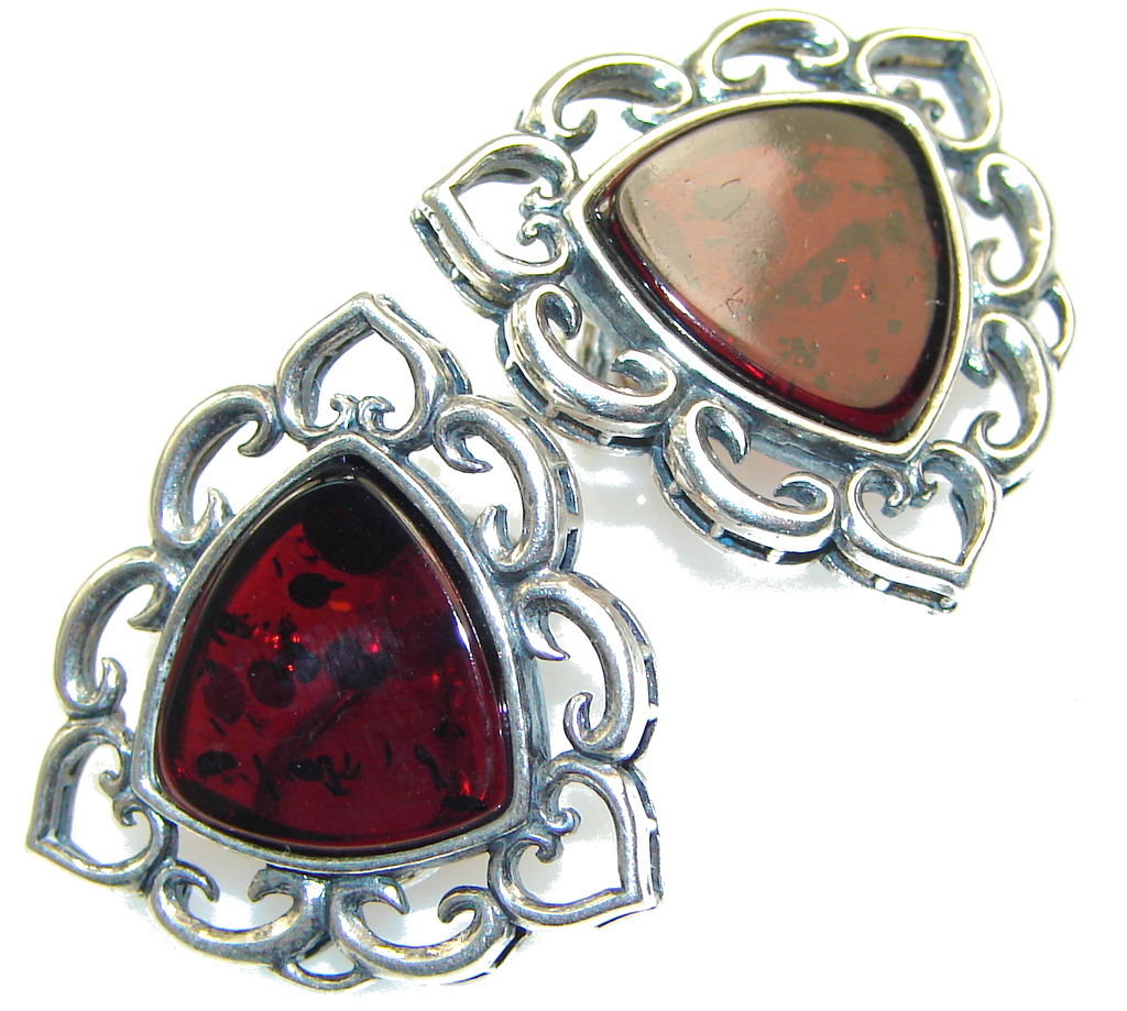 The One!! Polish Amber Sterling Silver earrings