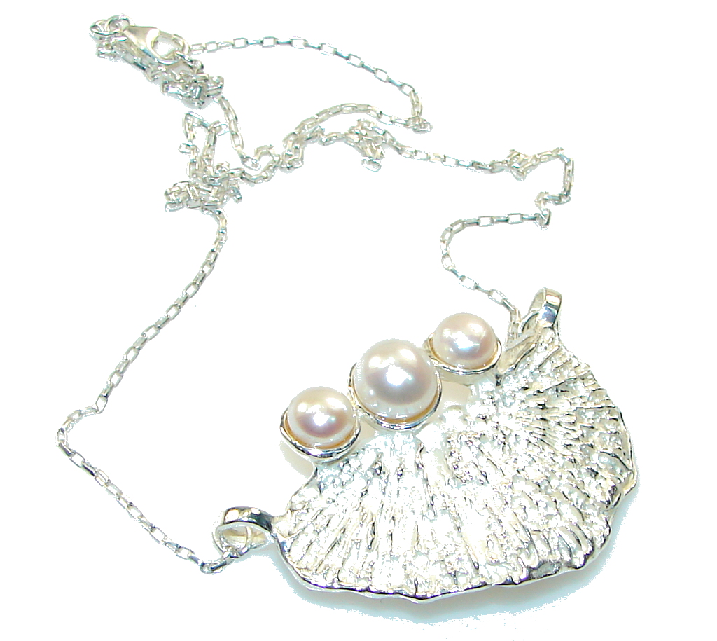 Amazing Design!!! Fresh Water Pearl Silver Necklace