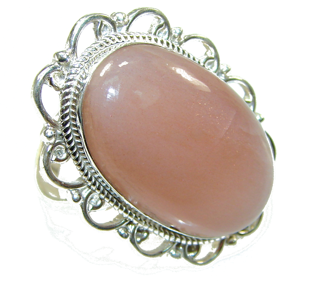 Awesome Color Of Golden Calcite Sterling Silver Ring s. 7 1/4