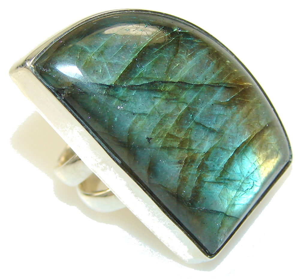 Falling In Love!! Labradorite Sterling Silver Ring s. 7 1/2