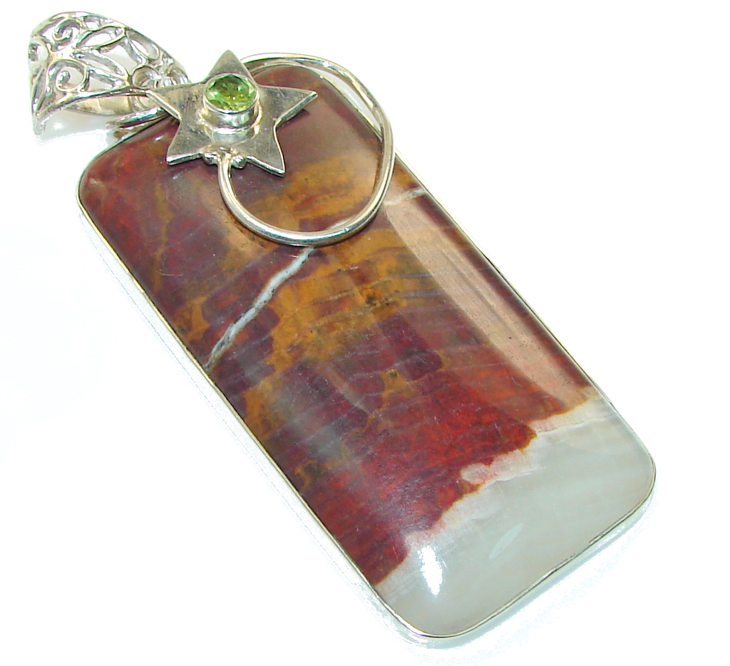 Big! Awesome Style!! Burro Creek Jasper Sterling Silver Pendant