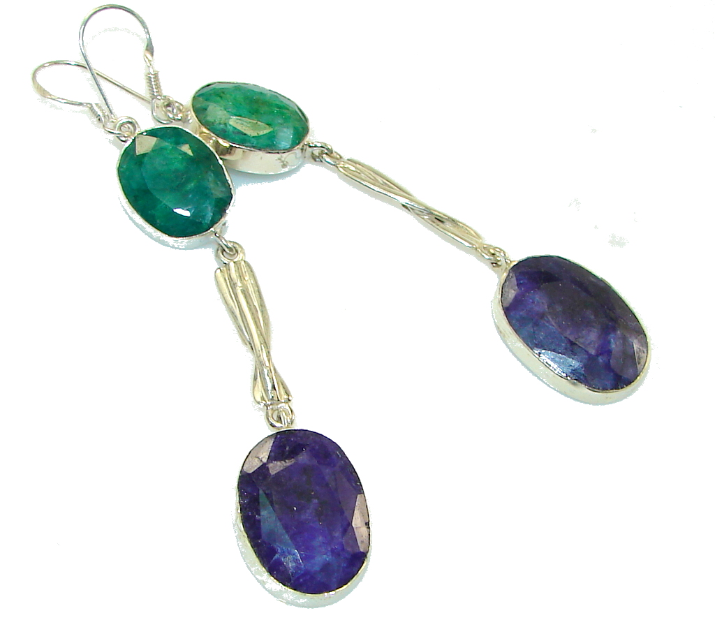 Fashion Royal Blue Sapphire Sterling Silver earrings