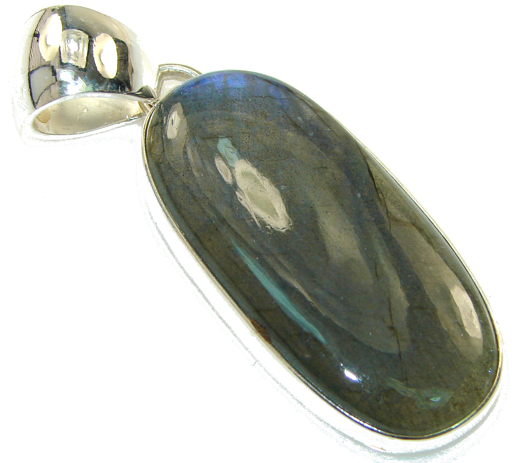 Vision Blue Fire Labradorite Sterling Silver Pendant