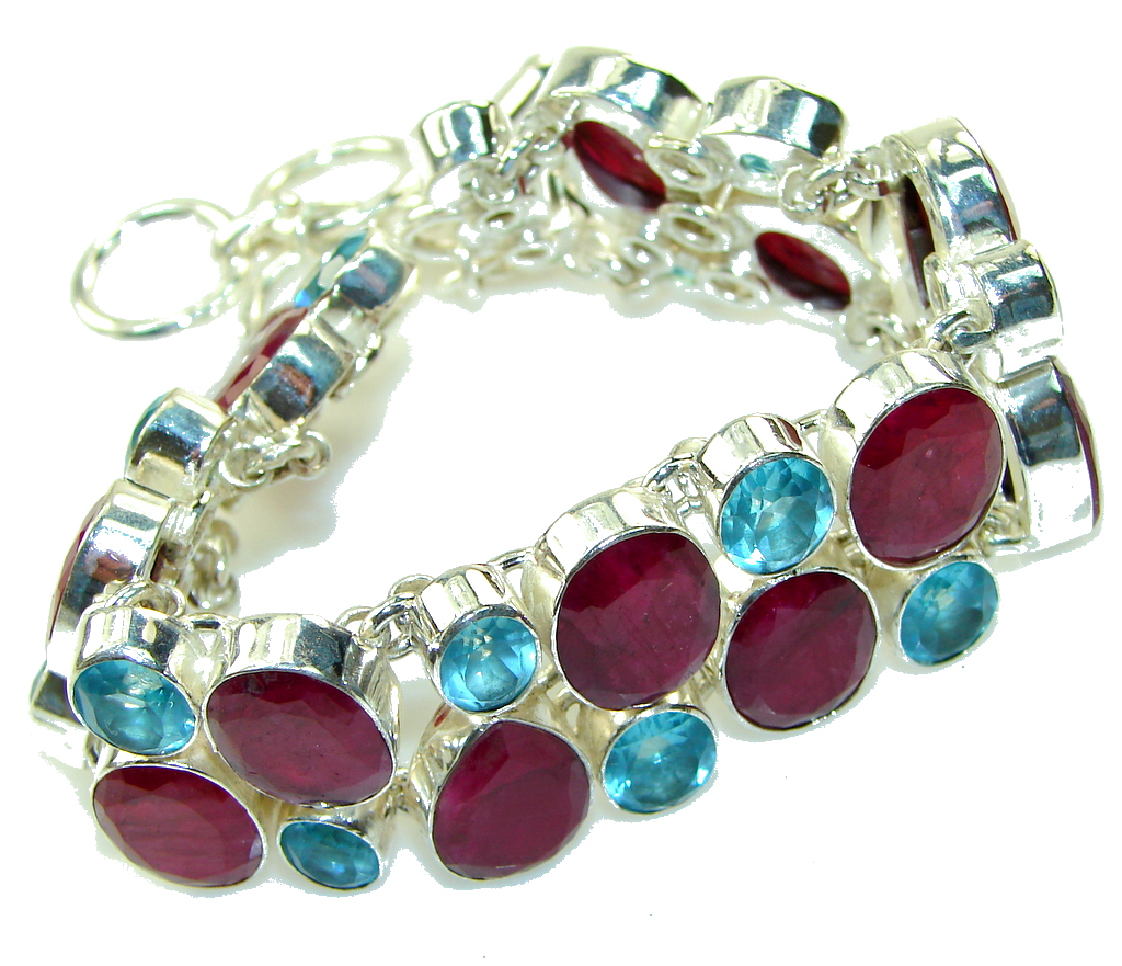 So In Love!! Pink Ruby Sterling Silver Bracelet