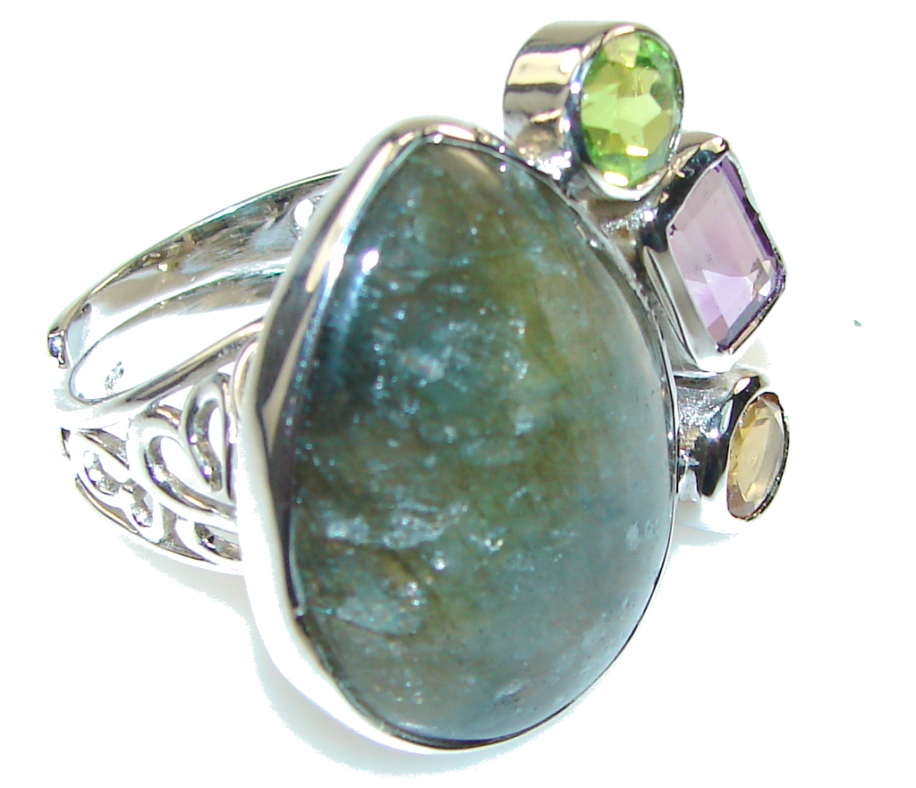 Secret Love Labradorite Sterling Silver ring s. 7 - Adjustable