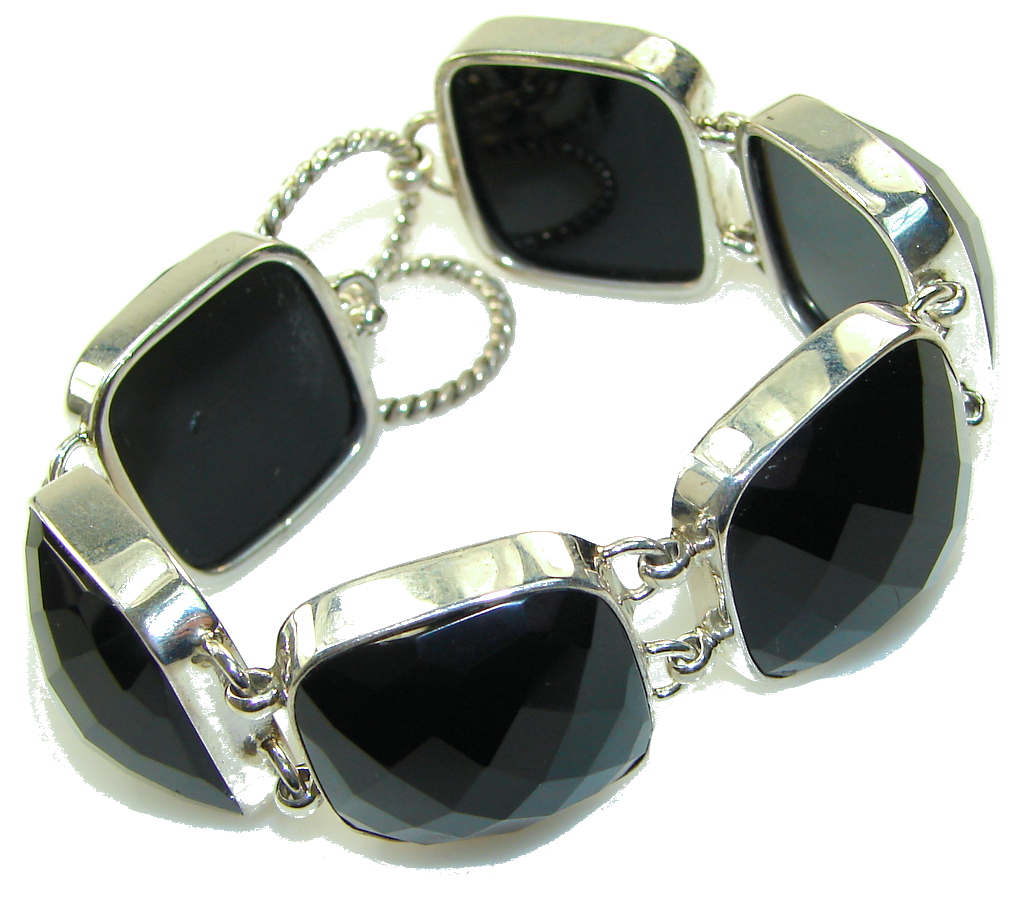 Amazing Black Onyx Sterling Silver Bracelet