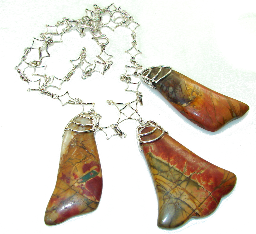 Love Power! Red Creek Jasper Sterling Silver Necklace