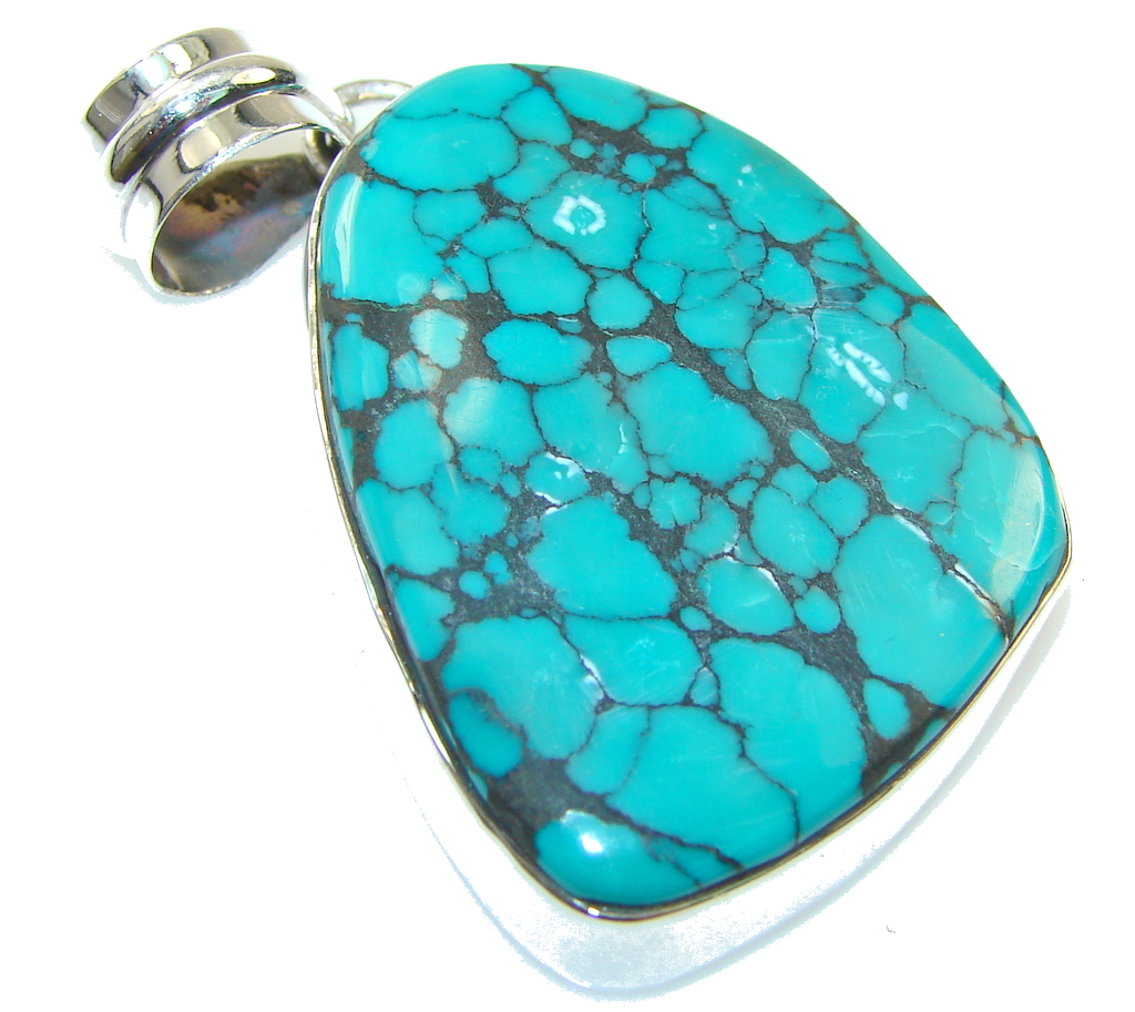 Movment! Blue Turquoise Sterling Silver Pendant