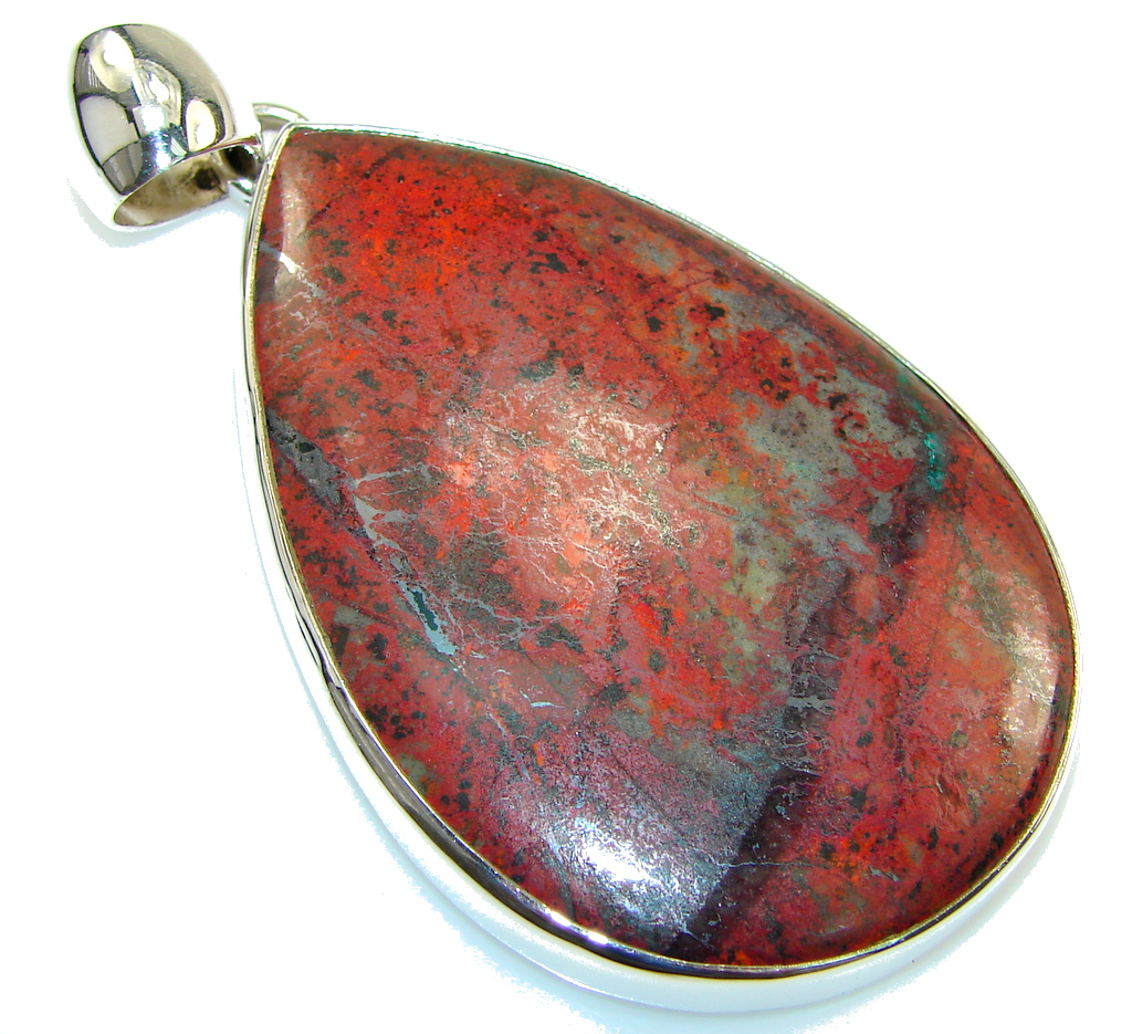 Large! Traditons Red Sonora Jasper Sterling Silver Pendant