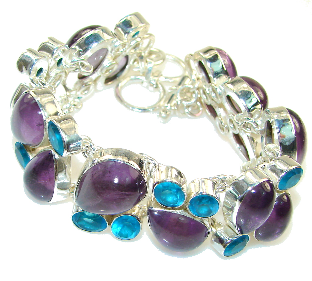 Dainty Daisy! Purple Amethyst Sterling Silver Bracelet