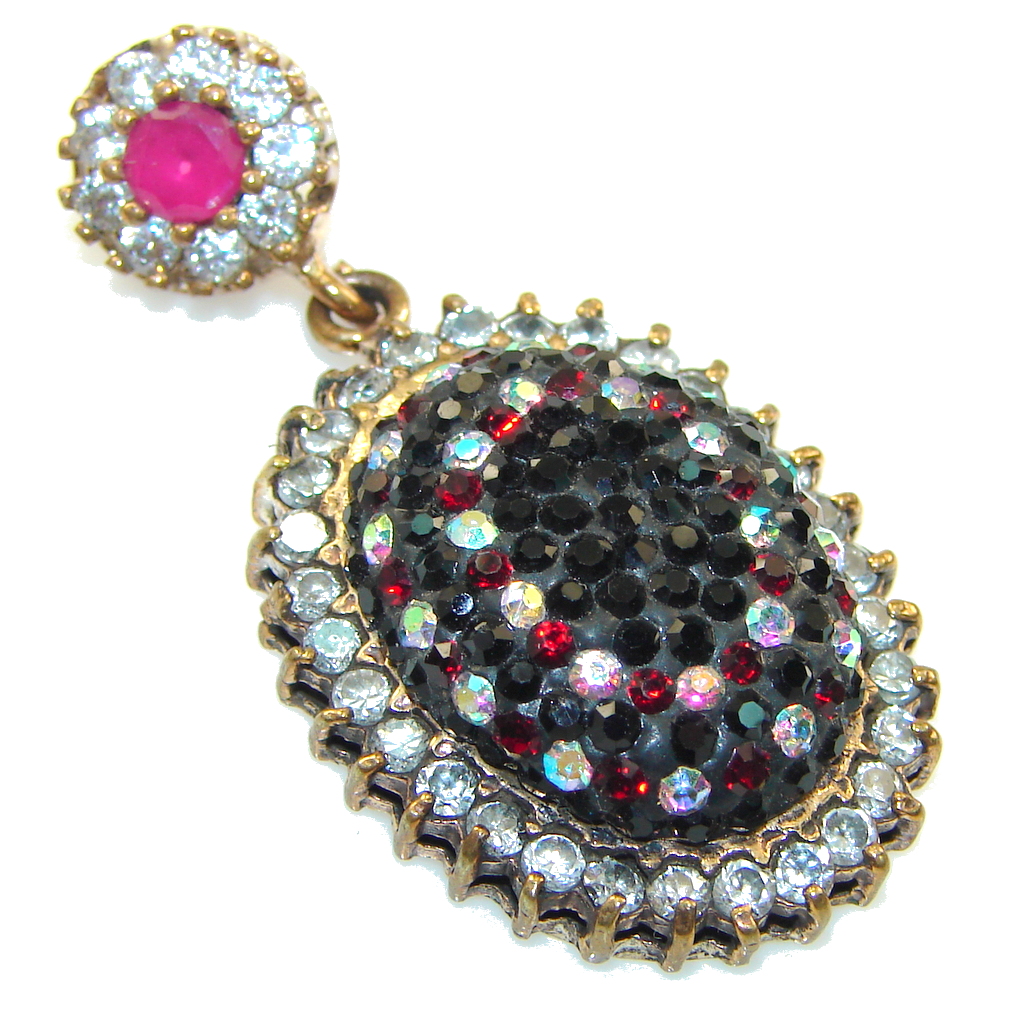 New Design! Ruby Sterling Silver Pendant