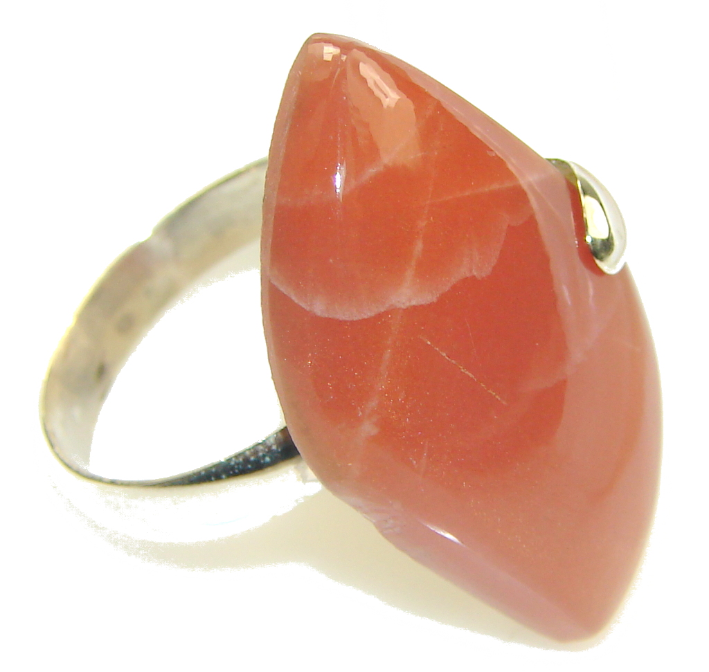 Amazing Golden Calcite Sterling Silver Ring s. 10
