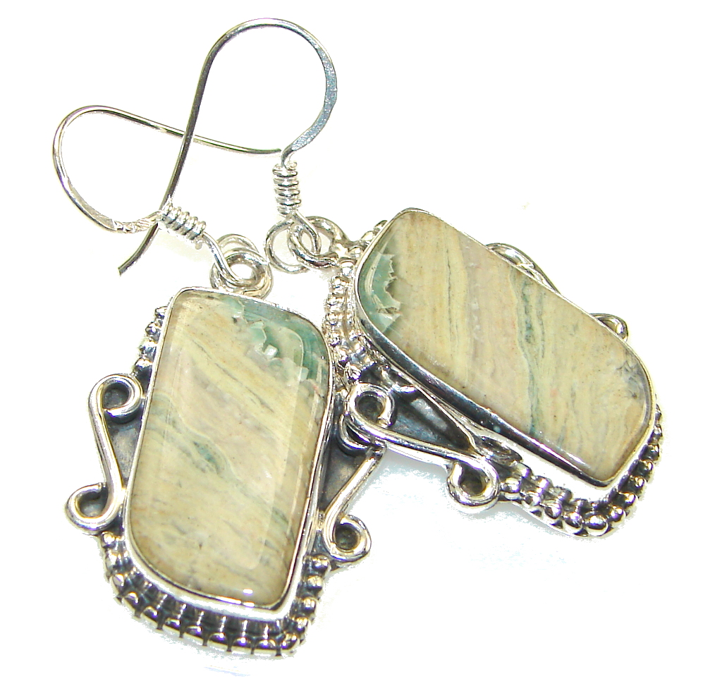Amazing Ocean Jasper Sterling Silver earrings