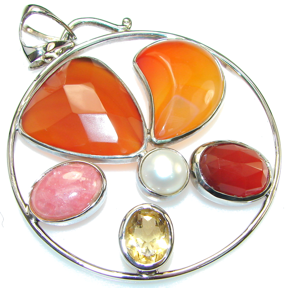 Big Maya Dream! Agate Sterling Silver Pendant