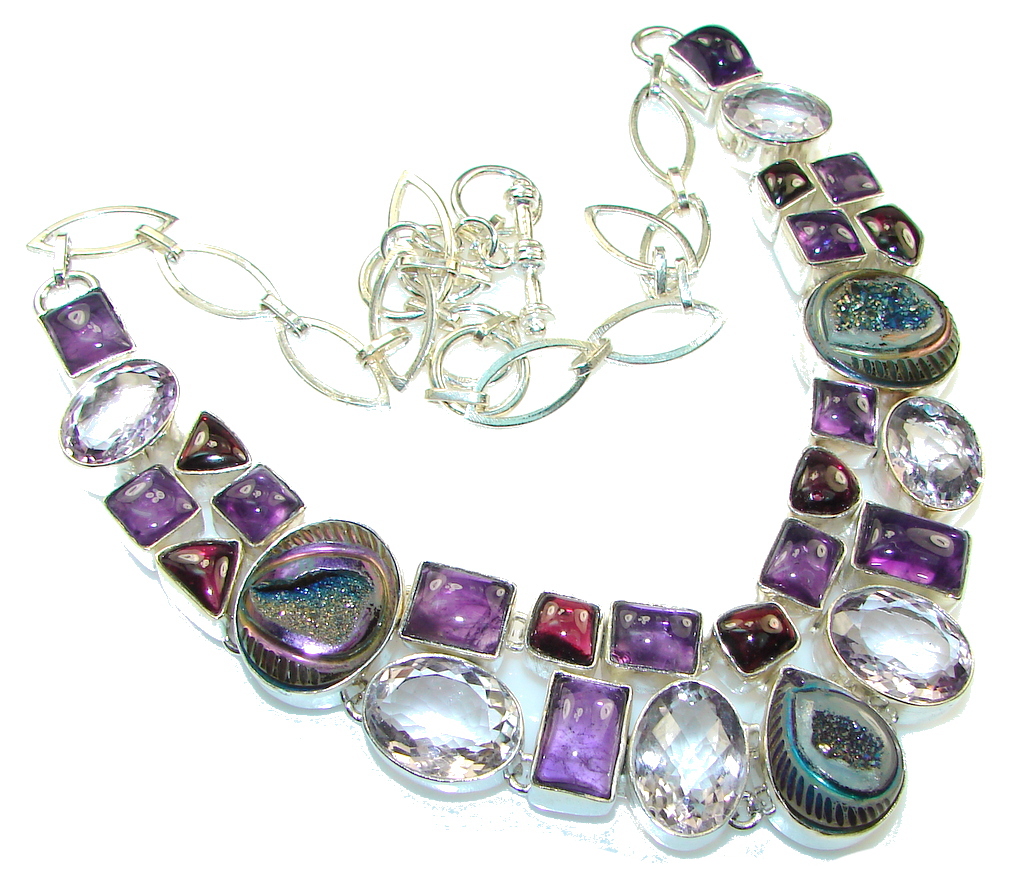 Maya Freedom!! Purple Amethyst Sterling Silver Necklace