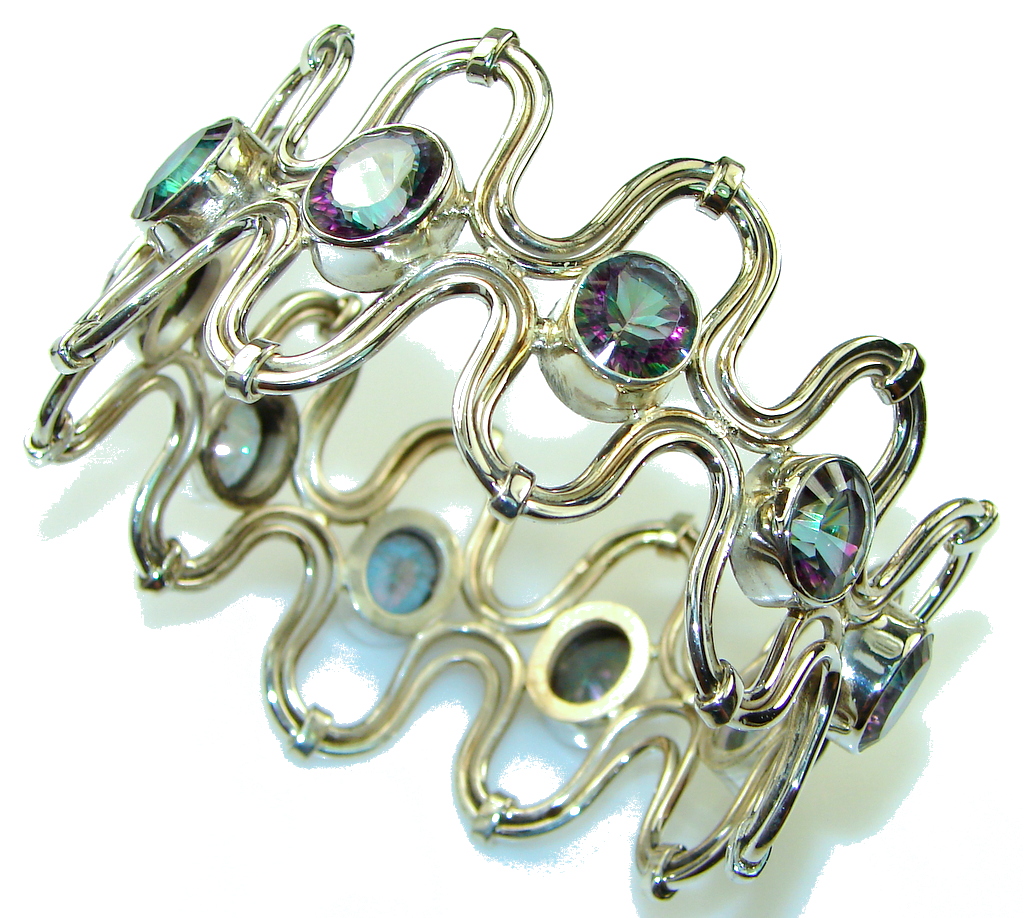 Aura Of Beauty!! Rainbow Magic Topaz Sterling Silver Bracelet