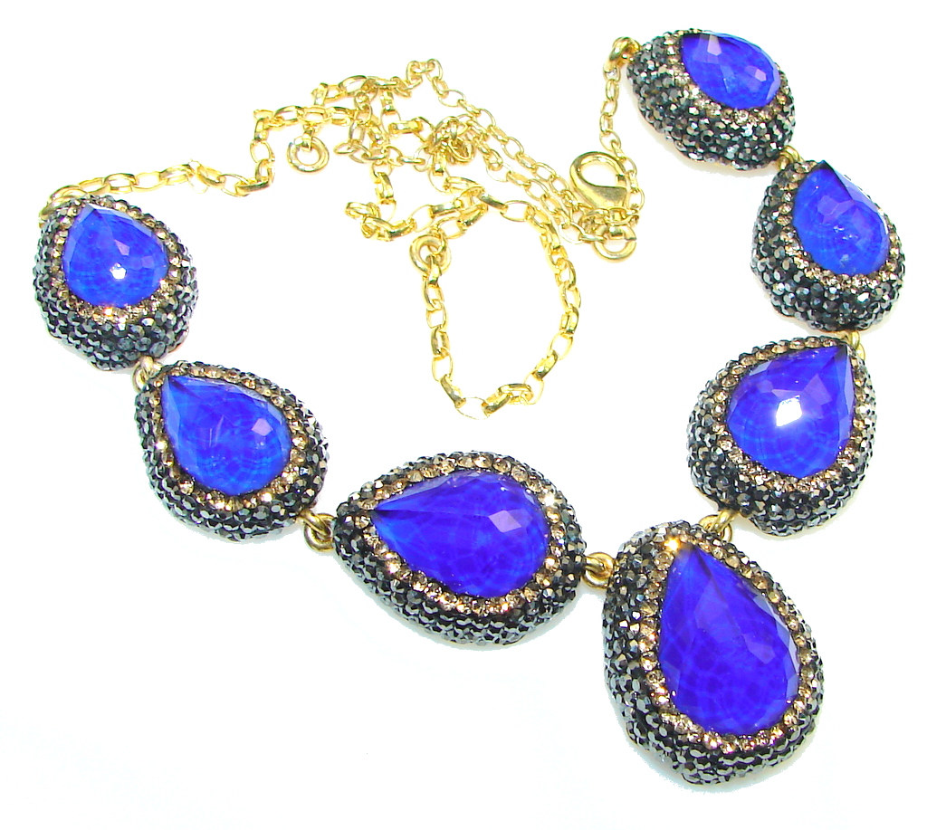 Love Lyrics!! Created Blue Sapphire Sterling Silver necklace