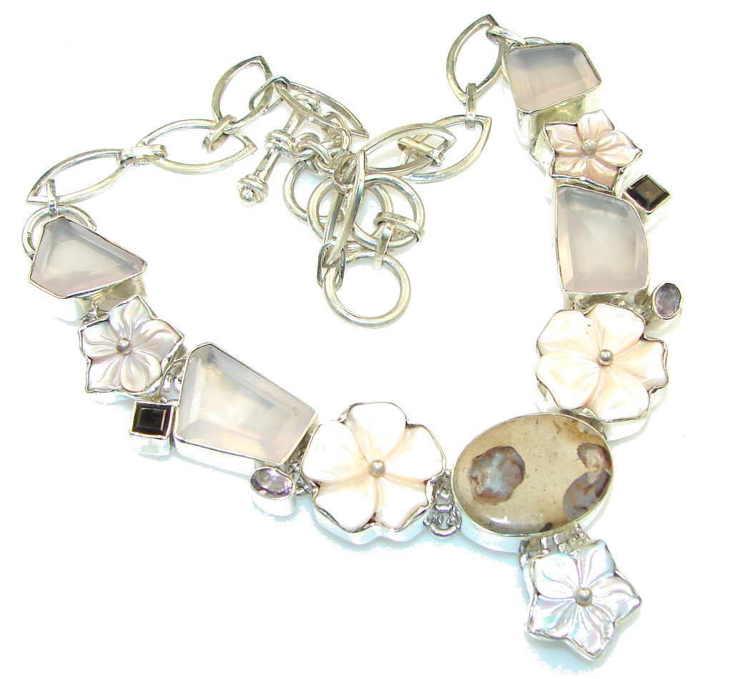 Amazing DEsign Of Blister Pearl Sterling Silver necklace