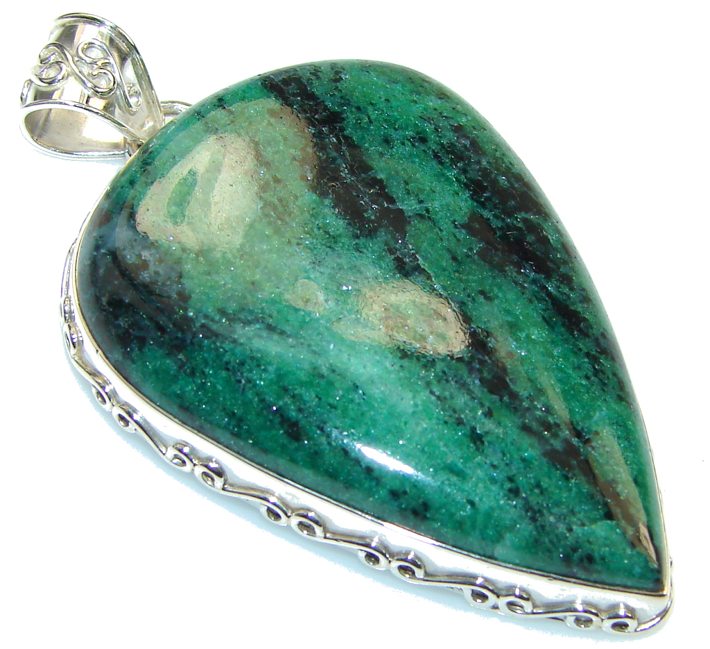 Amazing! Ruby in Zoisite Sterling Silver Pendant