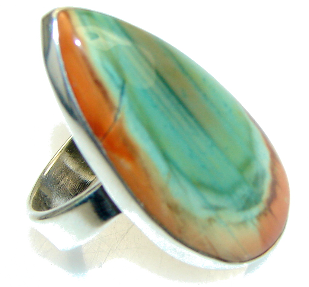 Amazing!! Imperial Jasper Sterling Silver Ring s. 6
