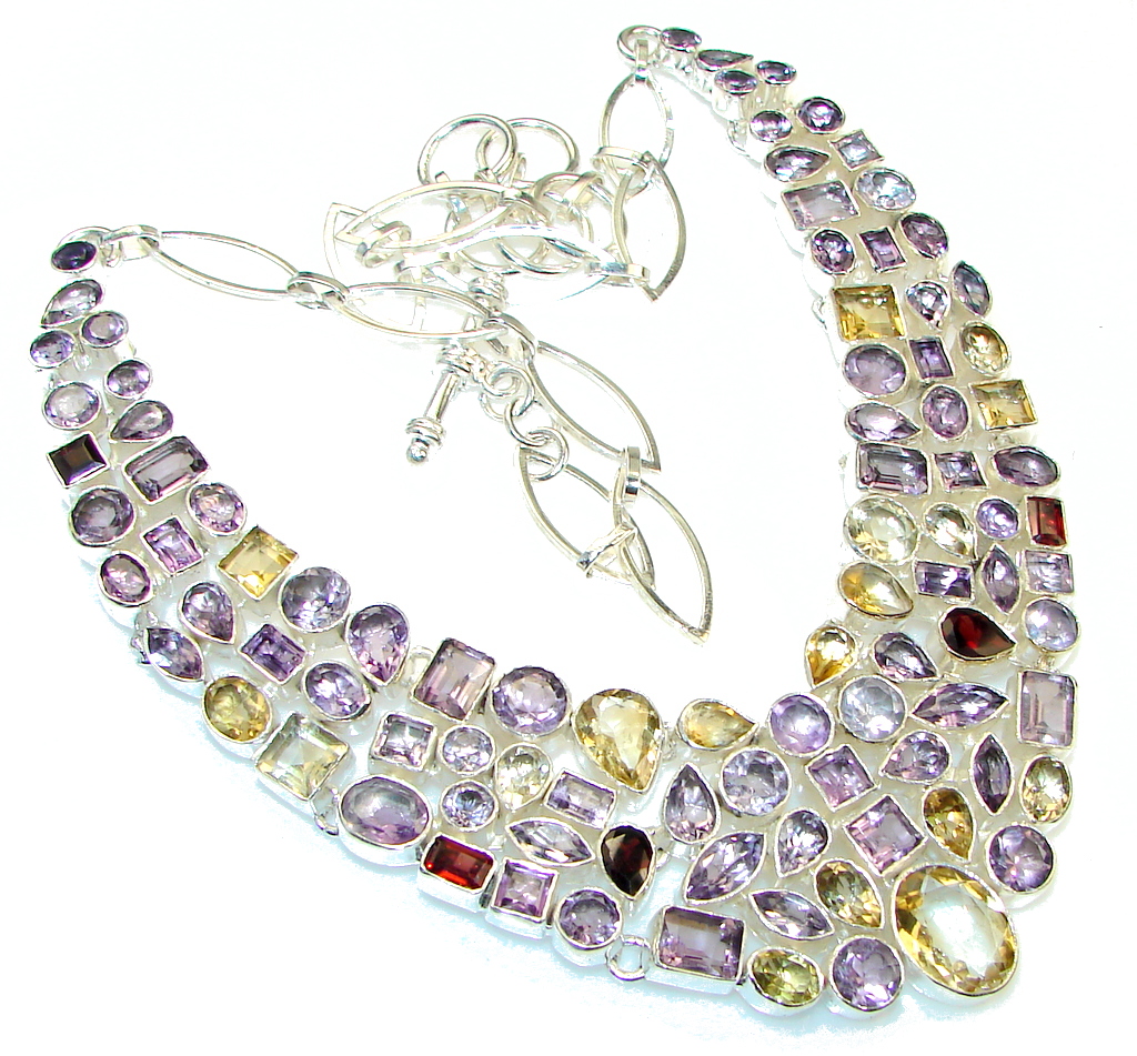 Love Declared!! Natural Yellow Citrine Sterling Silver Necklace