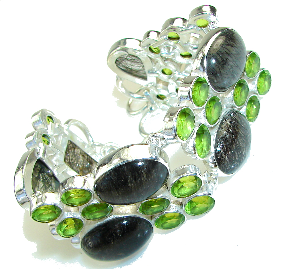 Wild Beauty Black Tourmalinated Quartz Sterling Silver Bracelet