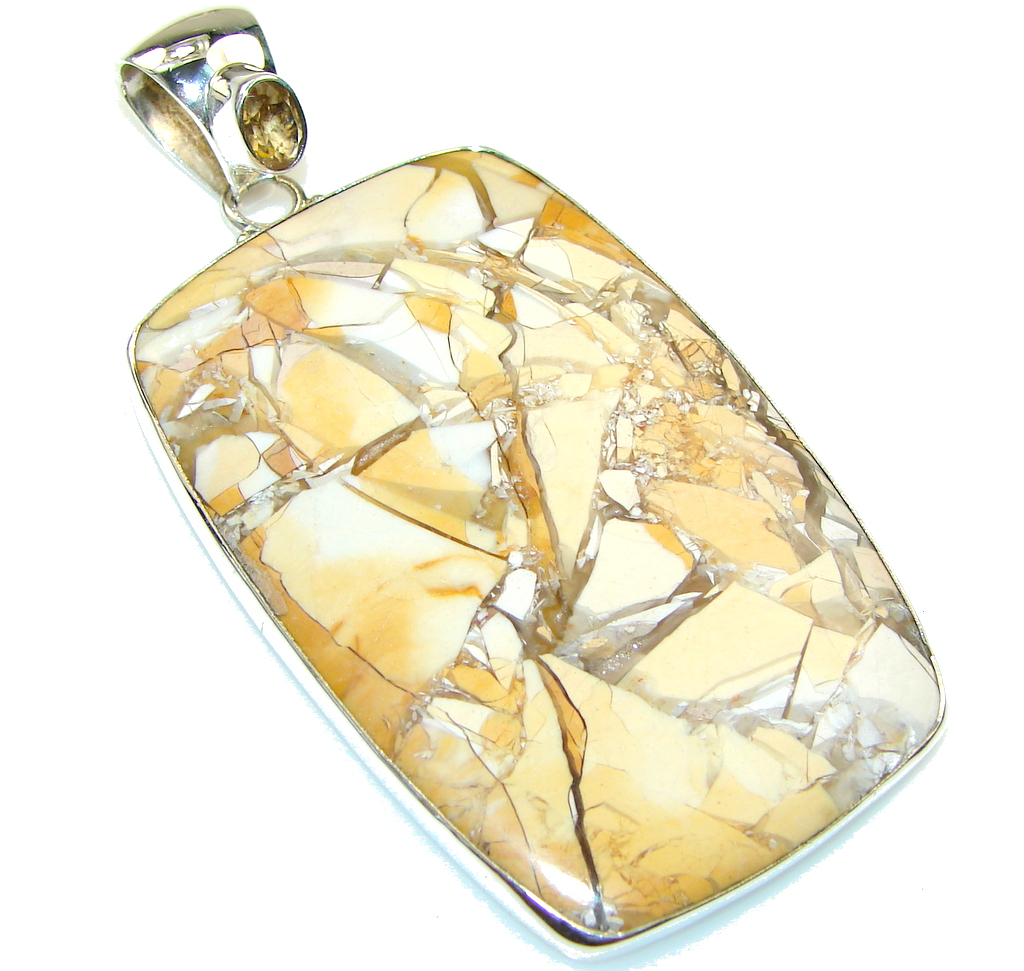 Big! Inca Dream!! Burro Creek Jasper Sterling Silver Pendant