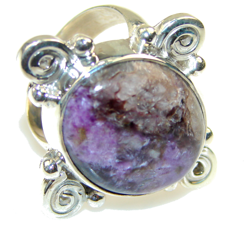 Amazing!! Purple Tiffany Jasper Sterling Silver ring s. 9